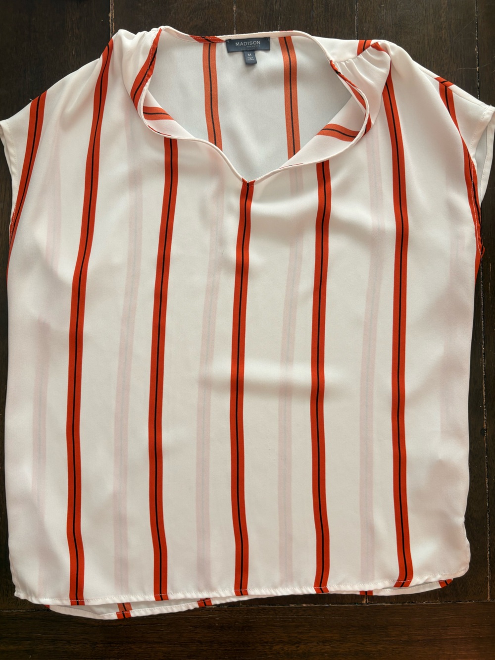 Madison Cream Blouse with Orange Stripes